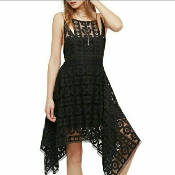 Free People Dresses & Skirts - Free People Just Like Honey Crochet Black Dress